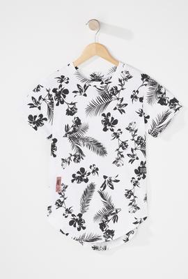 boys fashion floral tropical t-shirt