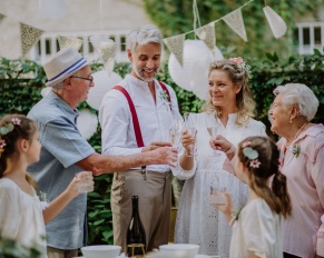 family enjoying vow renewal ceremony